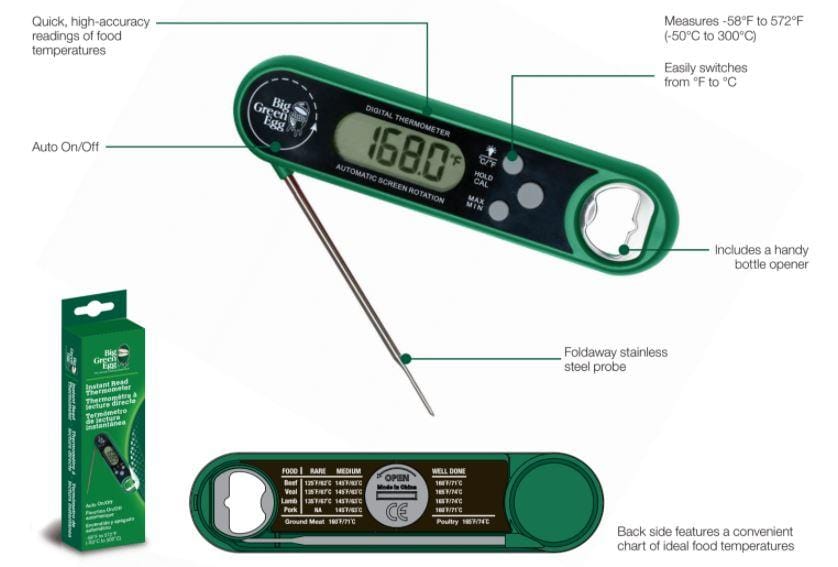 Big Green Egg Big Green Egg Instant Read Thermometer - 127150 127150 (Replaces 119575) 127150 Barbecue Accessories