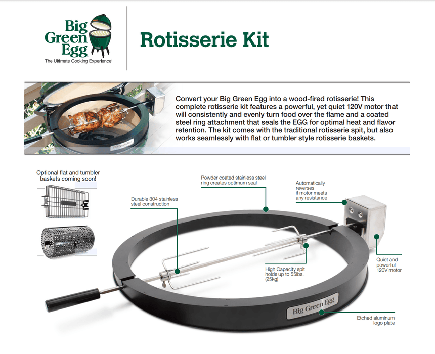 Big Green Egg Rotisserie Kit (Large) 127440 — Chadwicks Hacks