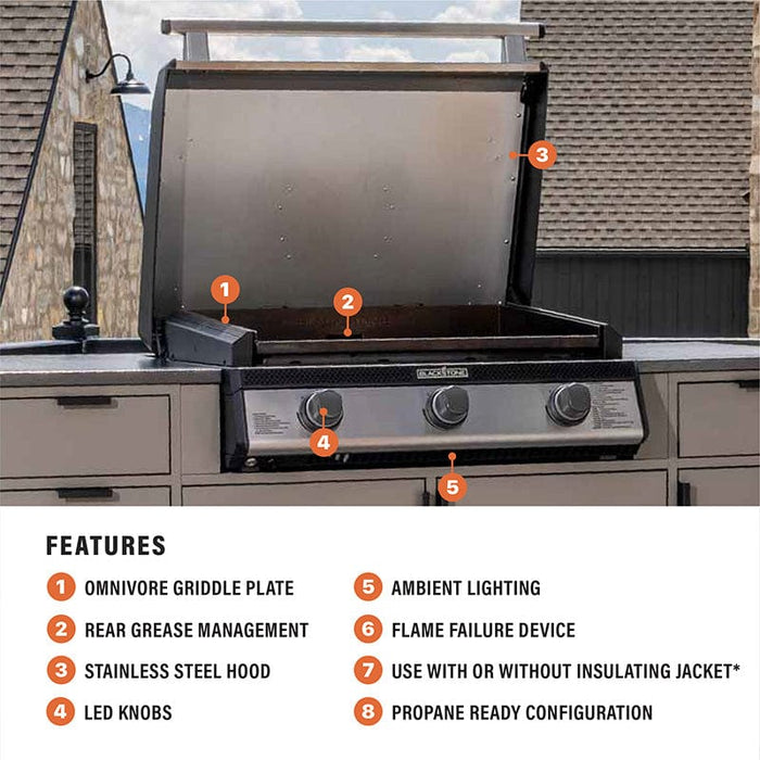 Blackstone Blackstone 28" Drop-In Griddle with Hood 6129-BLACKSTONE Barbecue Finished - Gas