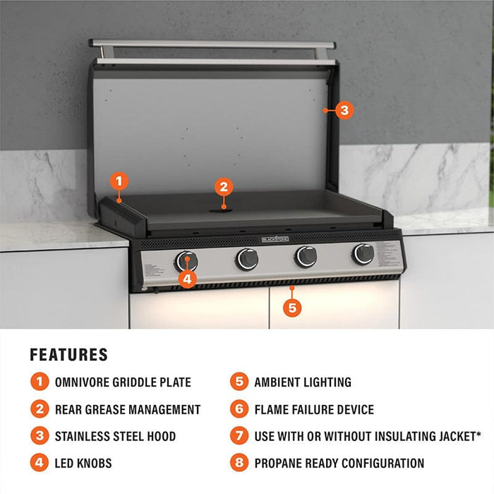 Blackstone Blackstone 36" Drop-In Griddle with Hood 6138-BLACKSTONE Barbecue Finished - Gas