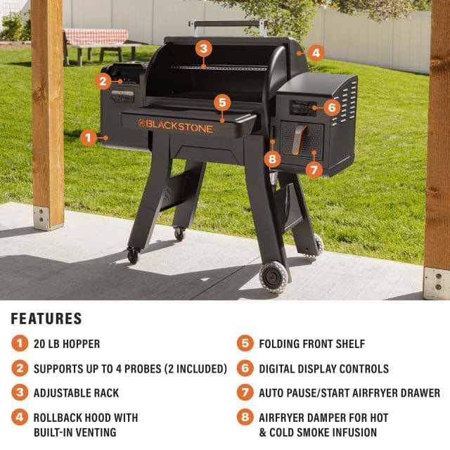 Blackstone Blackstone 900 Pellet Grill Air Fryer Combo 2258-BLACKSTONE Barbecue Finished - Gas