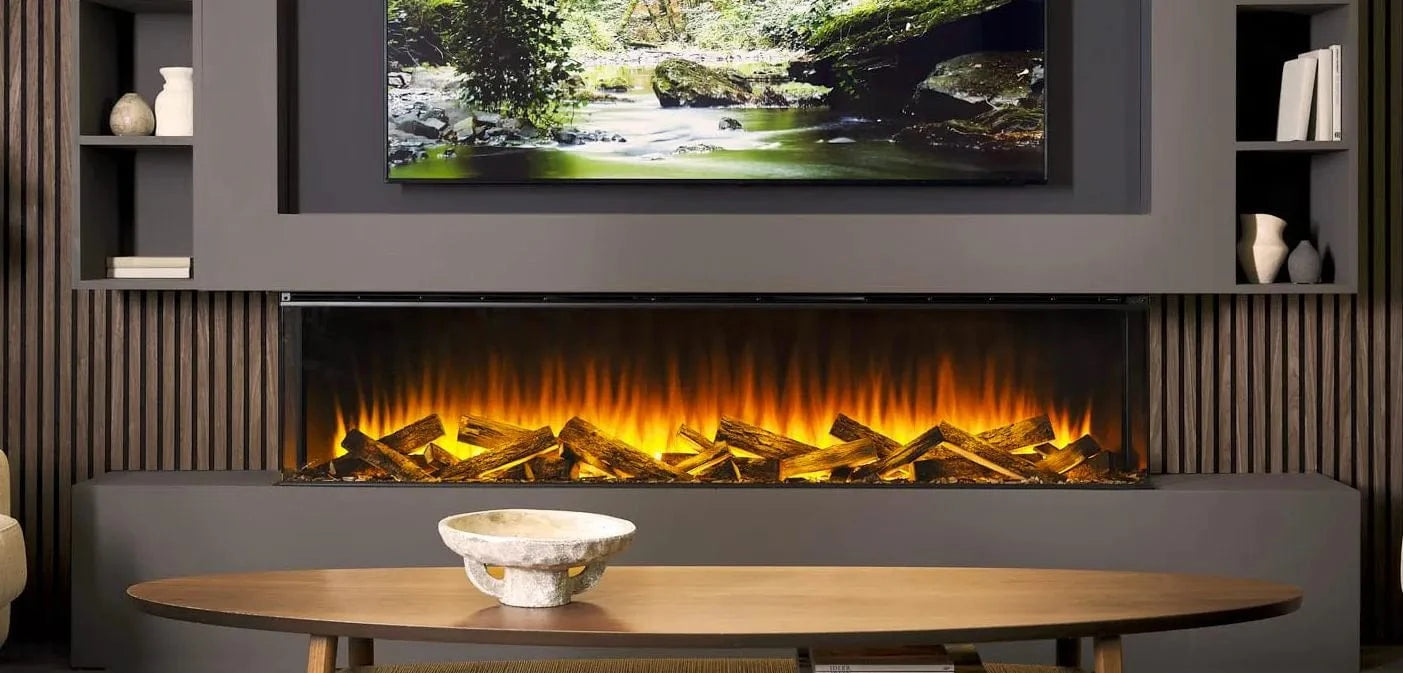 British Fires British Fires New Forest 75" Electric Fireplace (Black Edition) FCBUS0027 Fireplace Finished - Electric