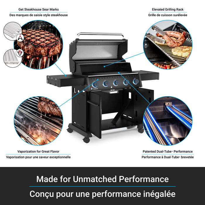 Broil King Broil King Baron 520 Pro Shadow Gas Grill Barbecue Finished - Gas
