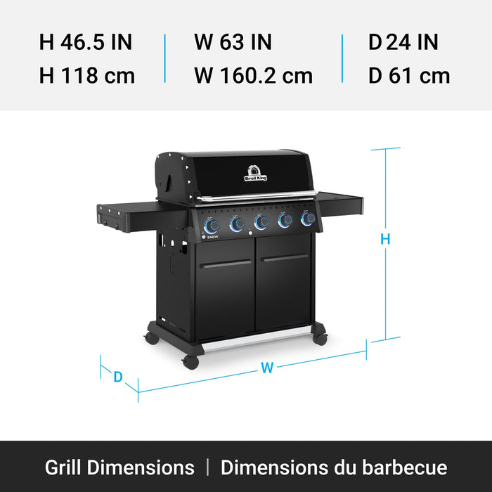Broil King Broil King Baron 520 Pro Shadow Gas Grill Barbecue Finished - Gas
