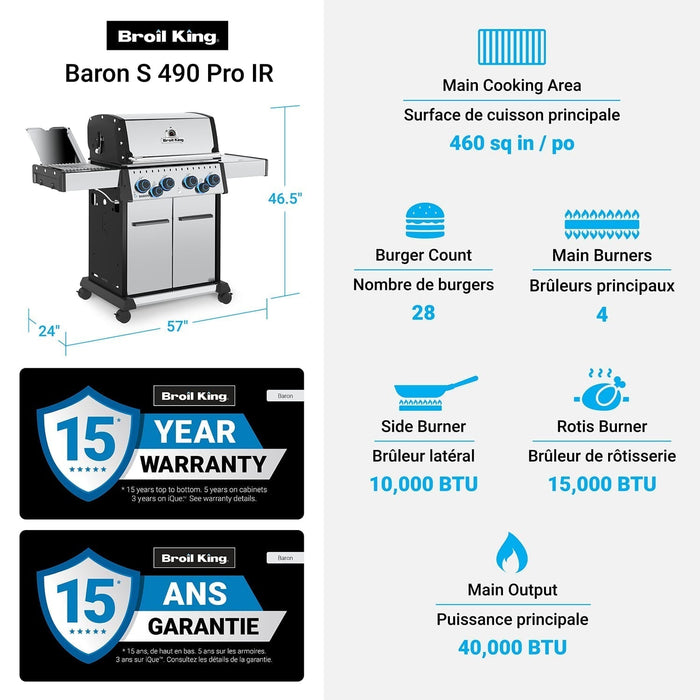 Broil King Broil King Baron S 490 PRO IR Gas Grill Barbecue Finished - Gas