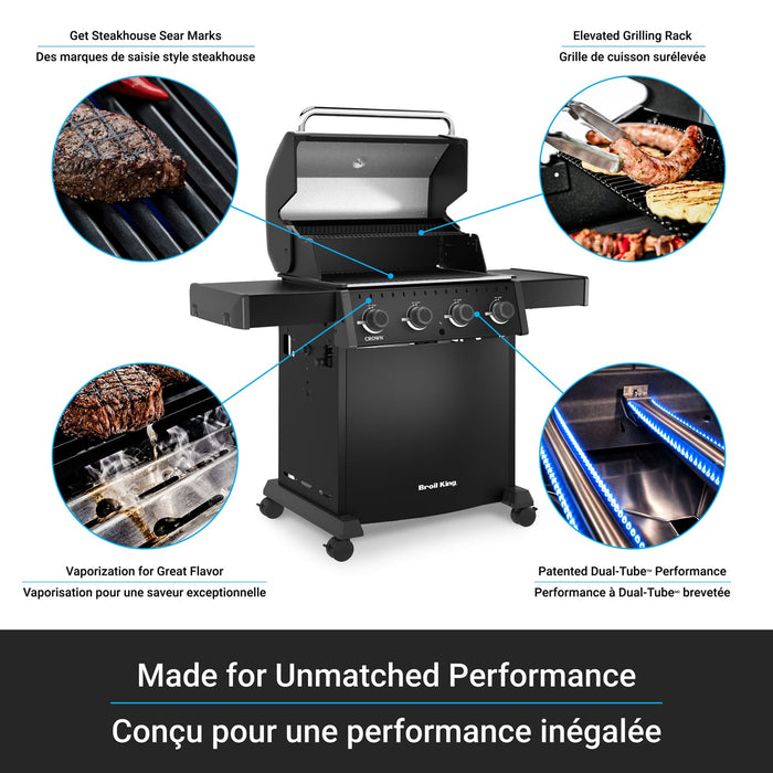 Broil King Broil King Crown 410 Shadow Gas Grill Barbecue Finished - Gas