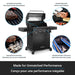 Broil King Broil King Crown 410 Shadow Gas Grill Barbecue Finished - Gas