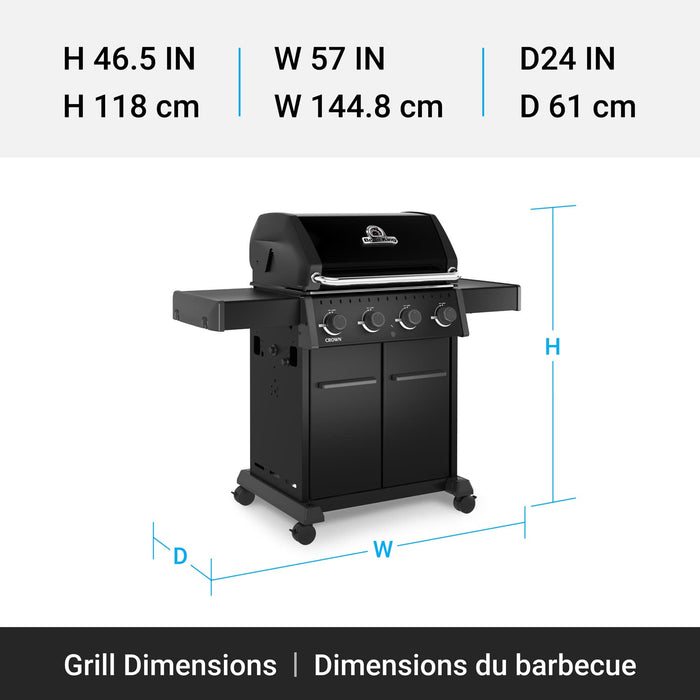 Broil King Broil King Crown 420 Shadow Gas Grill Barbecue Finished - Gas
