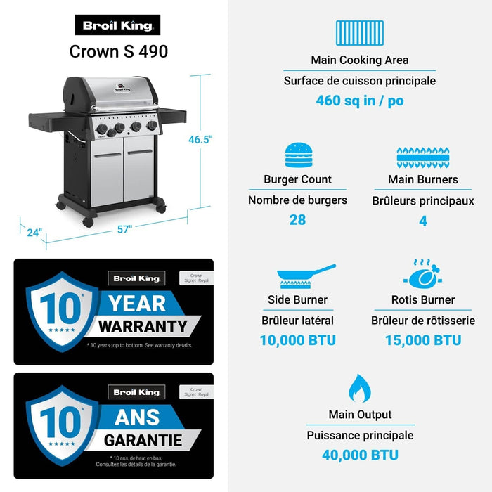 Broil King Broil King Crown S440 Gas Grill Barbecue Finished - Gas