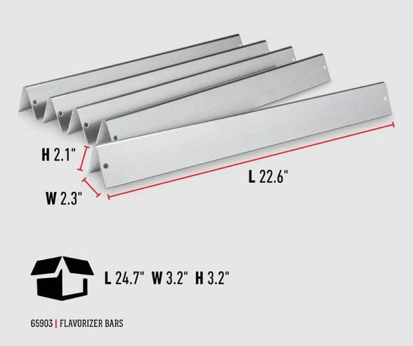 Broil King Weber Stainless Steel Flavour Bars 5pc.x 22.5" (Genesis 2002-7 ,Silver B & C) - 65903 65903 Barbecue Parts