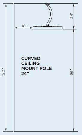 Bromic Heating Bromic Eclipse Electric Ceiling Pole (24" Curved) - BH3230004 BH3230004 Outdoor Parts