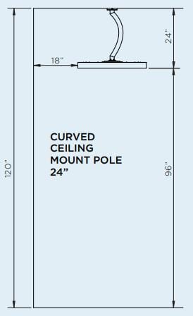 Bromic Heating Bromic Eclipse Electric Ceiling Pole (24" Curved) - BH3230004 BH3230004 Outdoor Parts