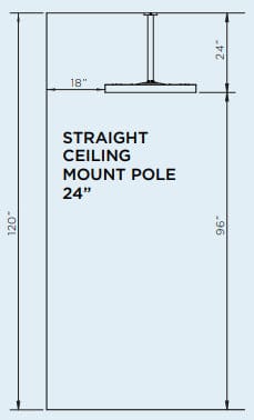 Bromic Heating Bromic Eclipse Electric Ceiling Pole (24" Straight) - BH3230002 BH3230002 Outdoor Parts