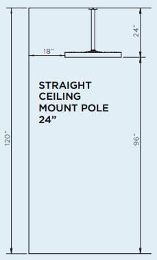 Bromic Heating Bromic Eclipse Electric Ceiling Pole (24" Straight) - BH3230002 BH3230002 Outdoor Parts
