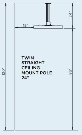 Bromic Heating Bromic Eclipse Electric Ceiling Pole (24" Twin Straight) - BH3230003 BH3230003 Outdoor Parts