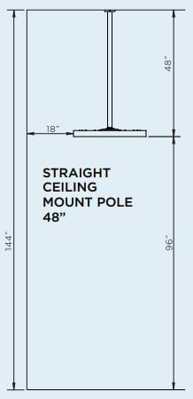 Bromic Heating Bromic Eclipse Electric Ceiling Pole (48" Straight) - BH3230005 BH3230005 Outdoor Parts