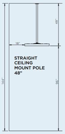 Bromic Heating Bromic Eclipse Electric Ceiling Pole (48" Straight) - BH3230005 BH3230005 Outdoor Parts