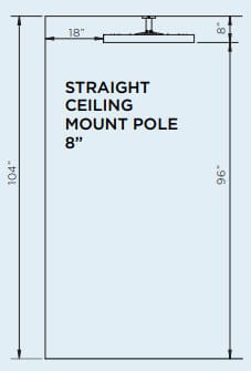 Bromic Heating Bromic Eclipse Electric Ceiling Pole (8" Straight) - BH3230001 BH3230001 Outdoor Parts