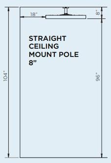 Bromic Heating Bromic Eclipse Electric Ceiling Pole (8" Straight) - BH3230001 BH3230001 Outdoor Parts