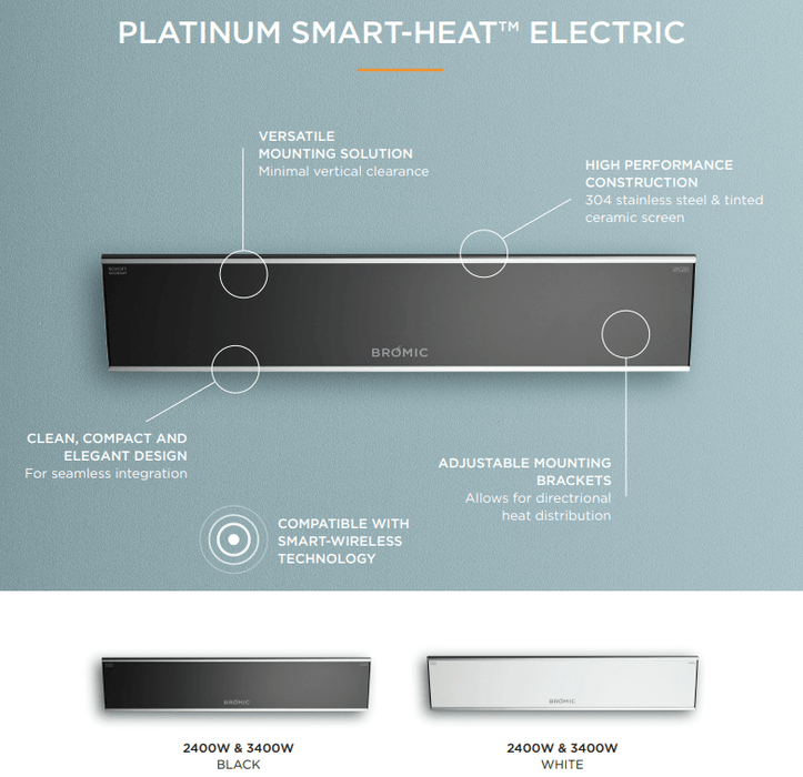 Bromic Heating Bromic Heating Platinum Smart-Heat Electric Heater (3400w) Outdoor Finished