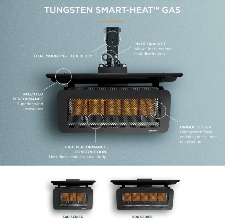 Bromic Heating Bromic Heating Tungsten 300 Smart-Heat Gas Heater Natural Gas BH0210001-1 Outdoor Finished