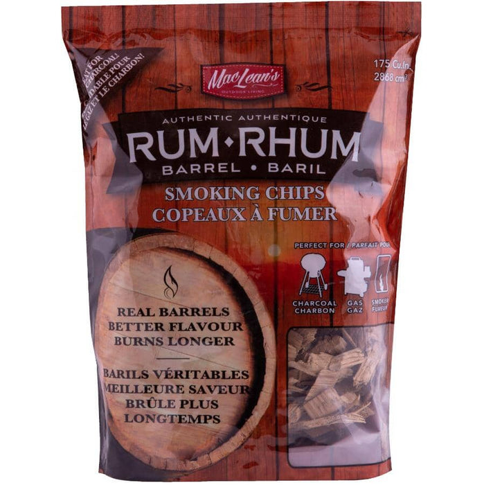 Chadwicks & Hacks MacLean's Smoking Chips (Rum Liquor - 2lb.) - CB-140CR-CP CB-140CR-CP Barbecue Accessories