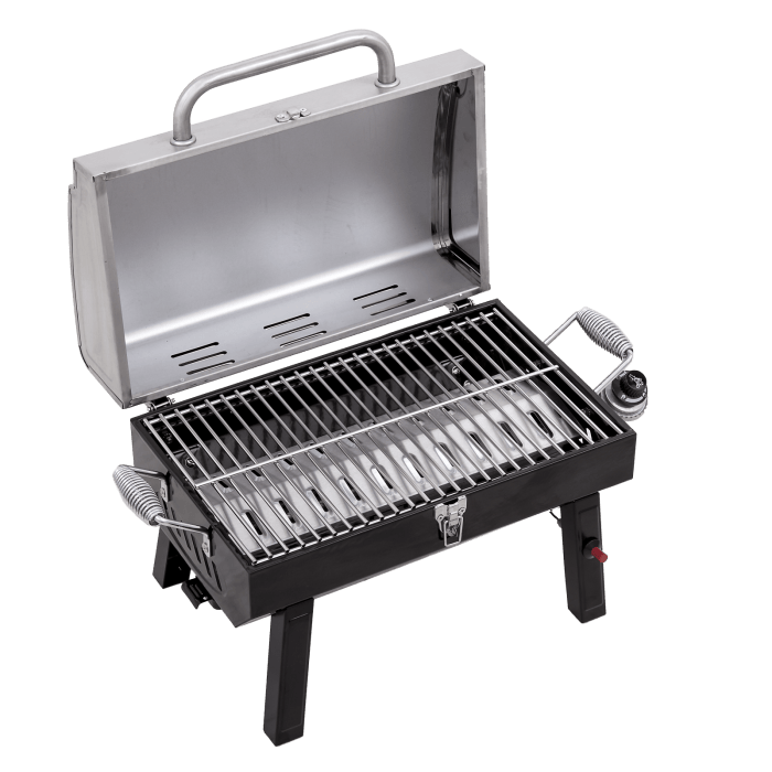 Charbroil Char Broil 1-Burner Portable Propane Gas Grill in Stainless Steel 465640214 Barbecue Finished - Gas 47362564023