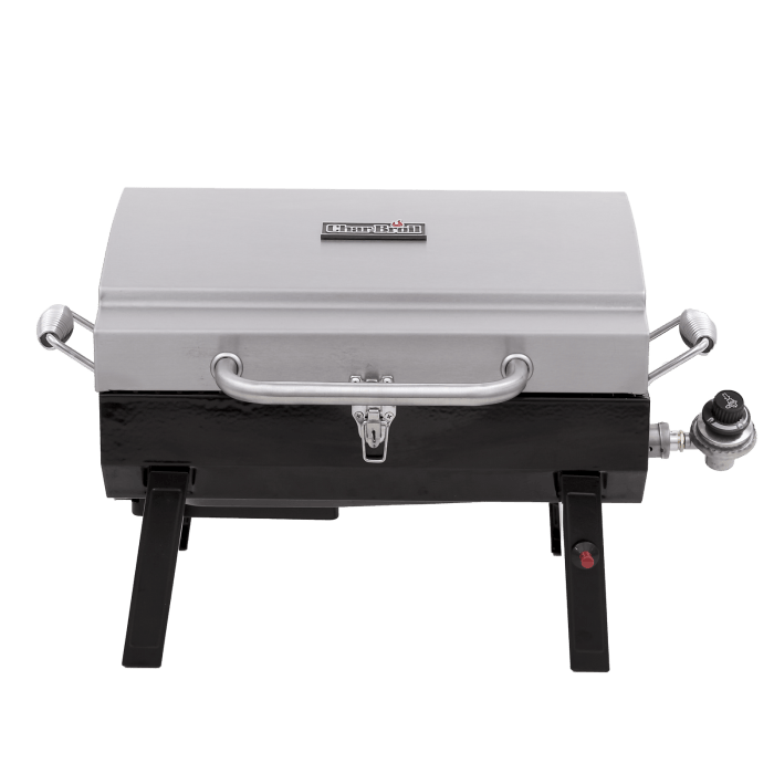Charbroil Char Broil 1-Burner Portable Propane Gas Grill in Stainless Steel 465640214 Barbecue Finished - Gas 47362564023