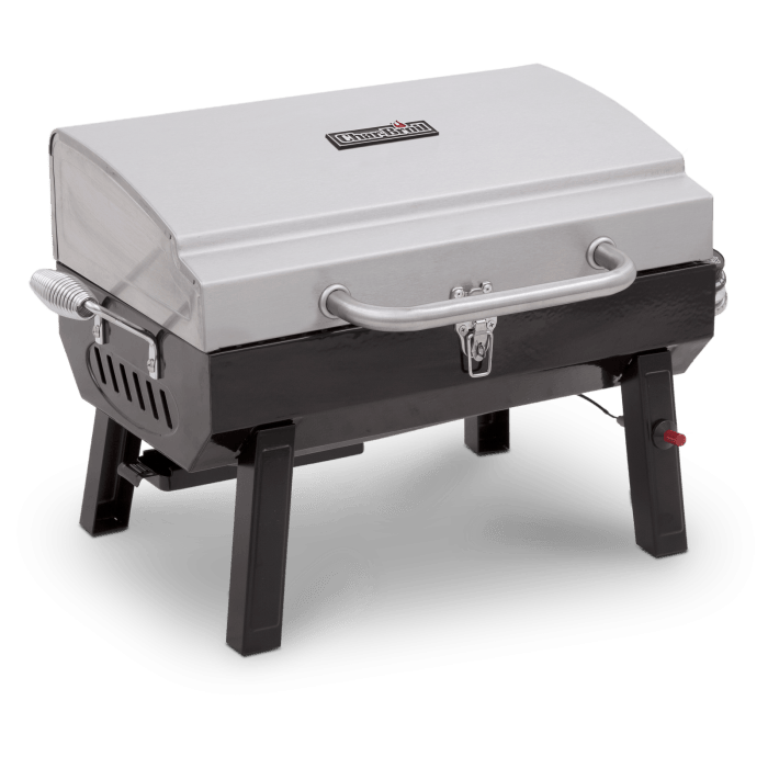 Charbroil Char Broil 1-Burner Portable Propane Gas Grill in Stainless Steel 465640214 Barbecue Finished - Gas 47362564023