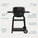 Charbroil Char Broil Bistro Pro Electric Grill + Charcoal Mode Blackout 25302177 Barbecue Finished - Gas 99143021775