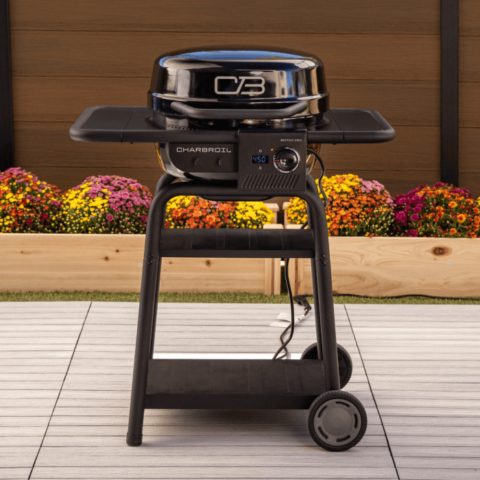 Charbroil Char Broil Bistro Pro Electric Grill + Charcoal Mode Blackout 25302177 Barbecue Finished - Gas 99143021775
