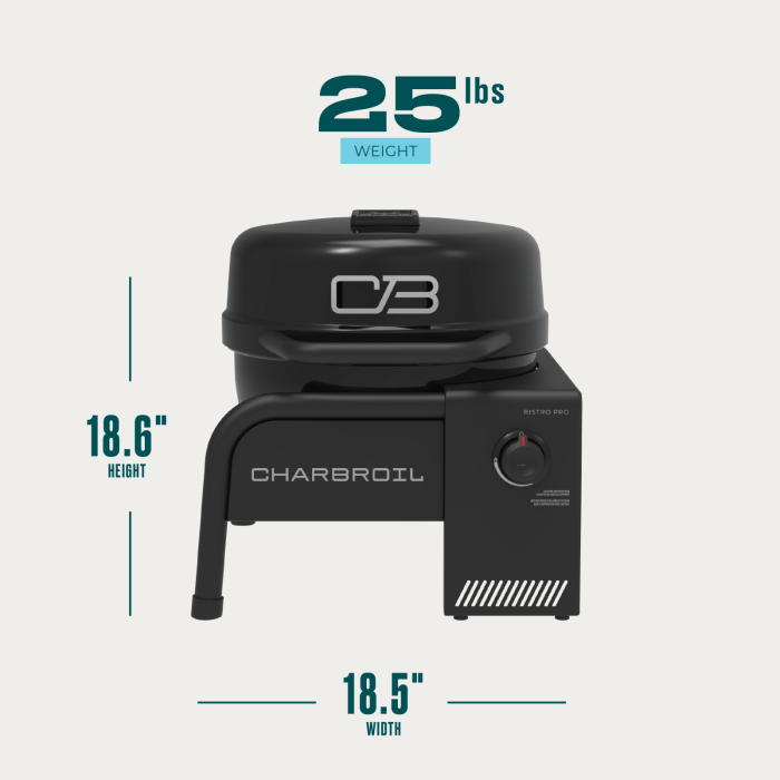 Charbroil Char Broil Bistro Pro Tabletop Gas Grill Blackout 25102153 Barbecue Finished - Gas 99143121536