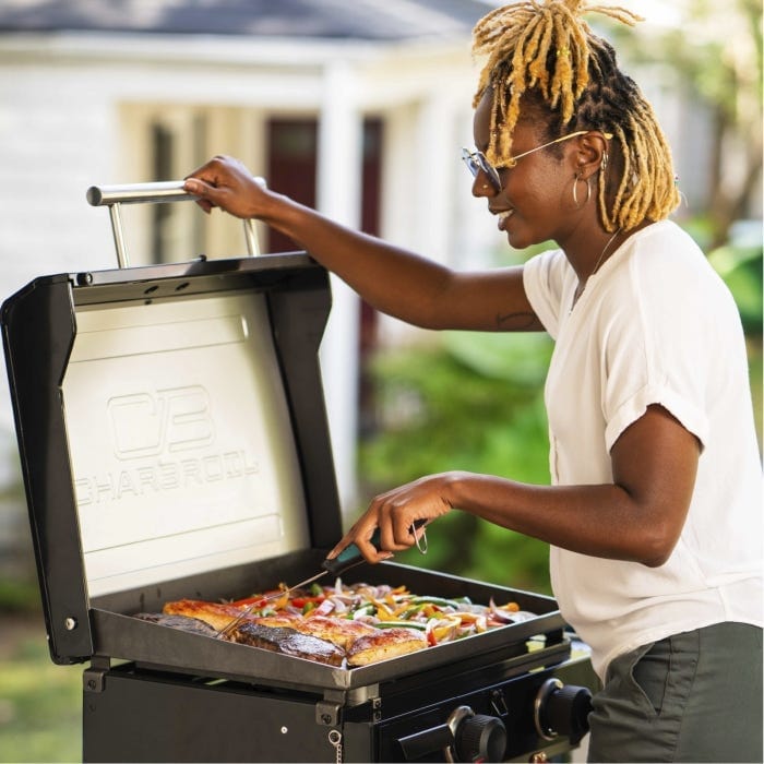 Charbroil Char Broil Performance Series 22" Folding Cart 2 Burner Portable Propane Gas Griddle 463711223 Barbecue Finished - Gas 47362371126