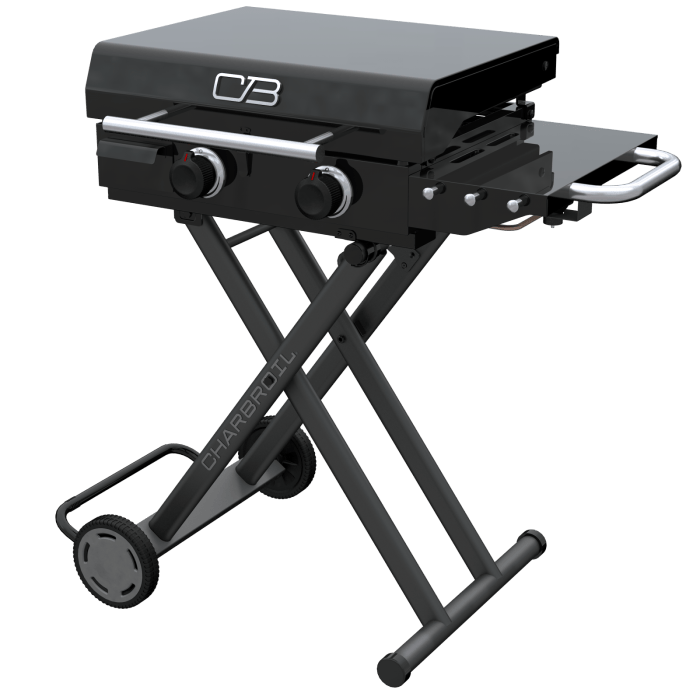 Charbroil Char Broil Performance Series 22" Folding Cart 2 Burner Portable Propane Gas Griddle 463711223 Barbecue Finished - Gas 47362371126