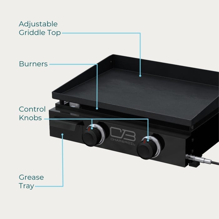 Charbroil Char Broil Performance Series 22" Portable Tabletop 2 Burner Propane Gas Griddle 463614224 Barbecue Finished - Gas 047362361424