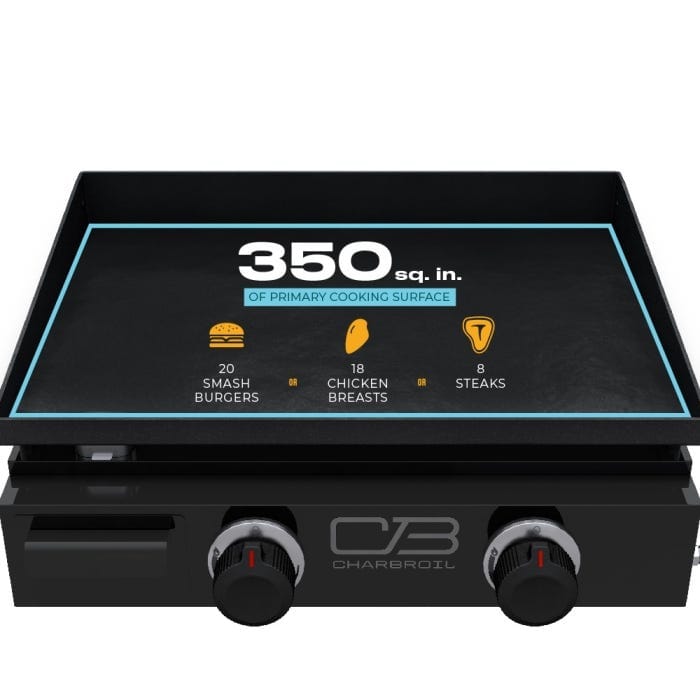Charbroil Char Broil Performance Series 22" Portable Tabletop 2 Burner Propane Gas Griddle 463614224 Barbecue Finished - Gas 047362361424
