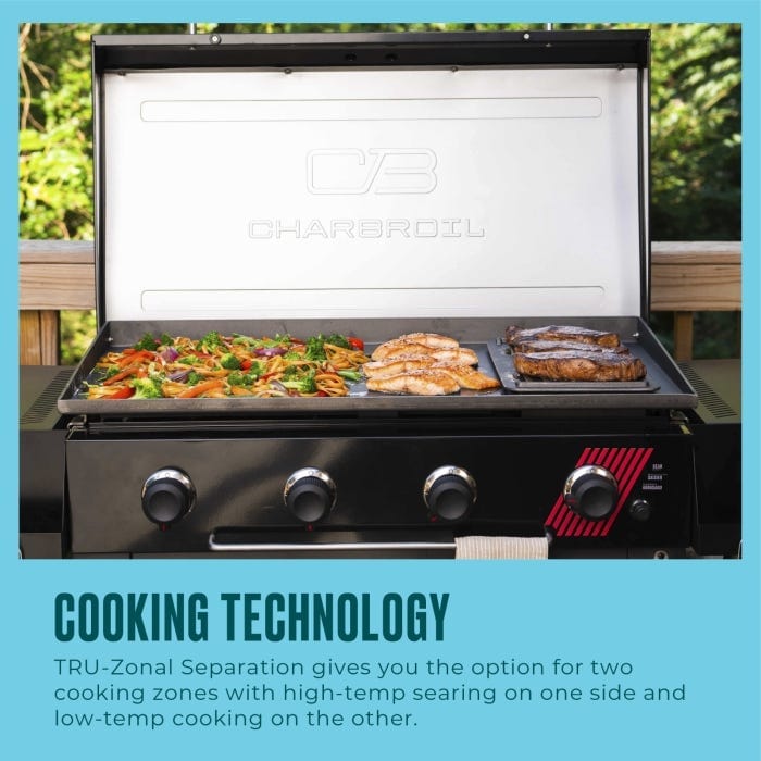 Charbroil Char Broil Performance Series 36" Deluxe Propane Gas Griddle with Cart 4 Burner Flat Top Grill 463285924 Barbecue Finished - Gas 47362328595