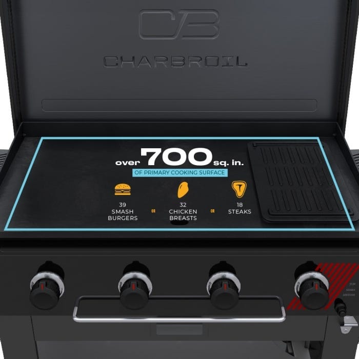 Charbroil Char Broil Performance Series 36" Deluxe Propane Gas Griddle with Cart 4 Burner Flat Top Grill 463285924 Barbecue Finished - Gas 47362328595