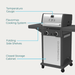 Charbroil Char Broil Performance Series FlavorMax 2 Burner Gas Grill Cabinet with Foldable Side Shelves Gray Stainless 466661525 Barbecue Finished - Gas 47362666154
