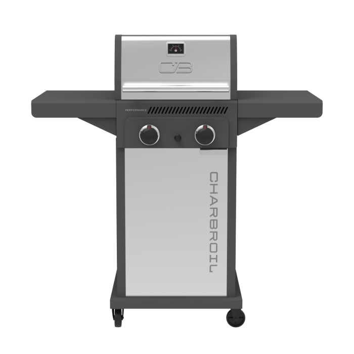 Charbroil Char Broil Performance Series FlavorMax 2 Burner Gas Grill Cabinet with Foldable Side Shelves Gray Stainless 466661525 Barbecue Finished - Gas 47362666154