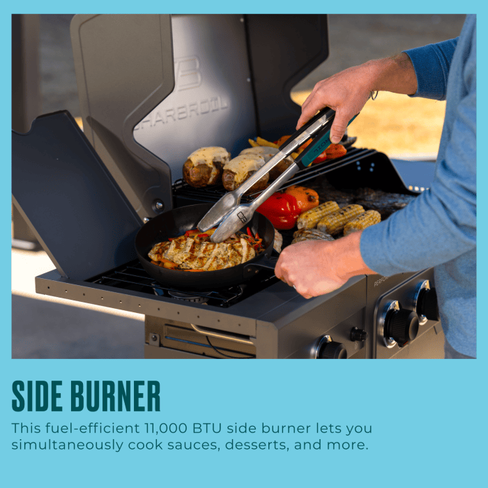 Charbroil Char Broil Performance Series FlavorMax 4 Burner Gas Grill Cabinet with Side Burner Barbecue Finished - Gas