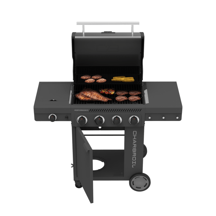 Charbroil Char Broil Performance Series FlavorMax 4 Burner Gas Grill Cabinet with Side Burner Barbecue Finished - Gas