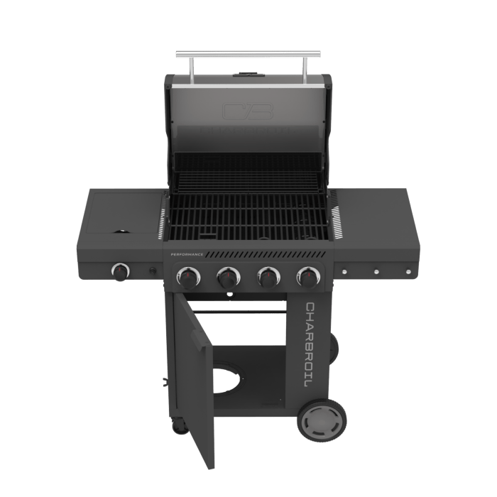 Charbroil Char Broil Performance Series FlavorMax 4 Burner Gas Grill Cabinet with Side Burner Barbecue Finished - Gas