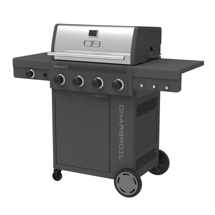 Charbroil Char Broil Performance Series FlavorMax 4 Burner Gas Grill Cabinet with Side Burner Barbecue Finished - Gas