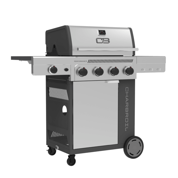 Charbroil Char Broil Performance Series FlavorMax 4 Burner Gas Grill Cabinet with Side Burner Barbecue Finished - Gas