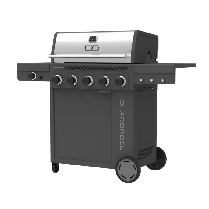 Charbroil Char Broil Performance Series FlavorMax™ 5 Burner Gas Grill Cabinet with Side Burner Gray 466834225 Barbecue Finished - Gas 047362683427