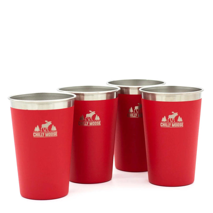 Chilly Moose Chilly Moose Long Beach Tumblers (4-Piece Set) Canoe Red DWLBCRSET Outdoor Finished 665270318233