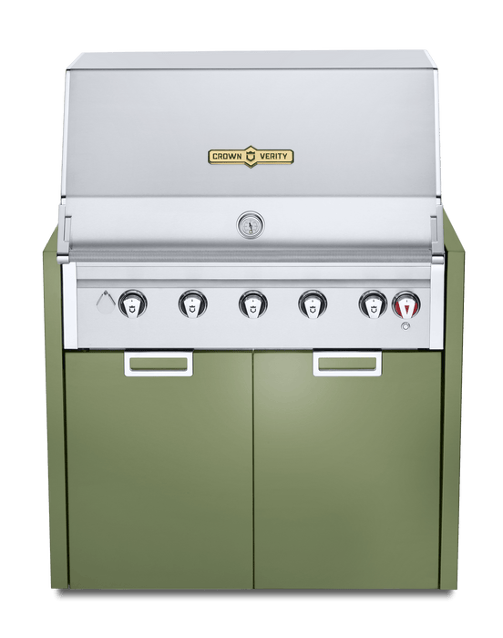 Crown Verity Crown Verity 36" Infinite Modular Gas Grill with Light Package& Propane Tank Holder Propane / Napa Valley Olive IGM36LPNV-LT Barbecue Finished - Gas