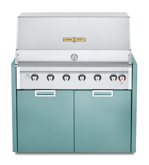 Crown Verity Crown Verity 42" Infinite Modular Gas Grill with Light Package & Propane Tank Holder Propane / Grotto Turquoise IGM42LPGT-LT Barbecue Finished - Gas
