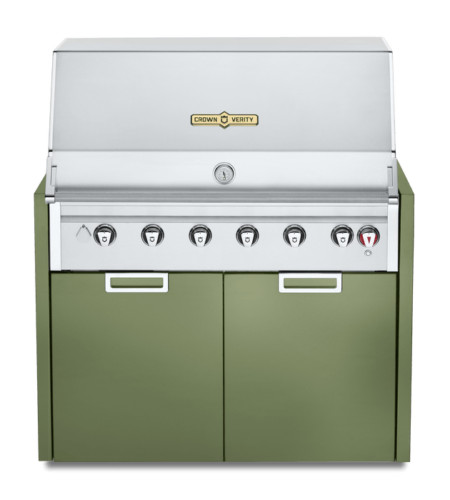 Crown Verity Crown Verity 42" Infinite Modular Gas Grill with Light Package & Propane Tank Holder Propane / Napa Valley Olive IGM42LPNV-LT Barbecue Finished - Gas